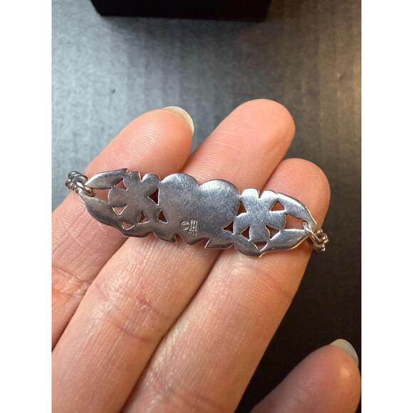 Retired James Avery Heart and Flowers Bracelet Sterling Silver - Picture 4 of 6